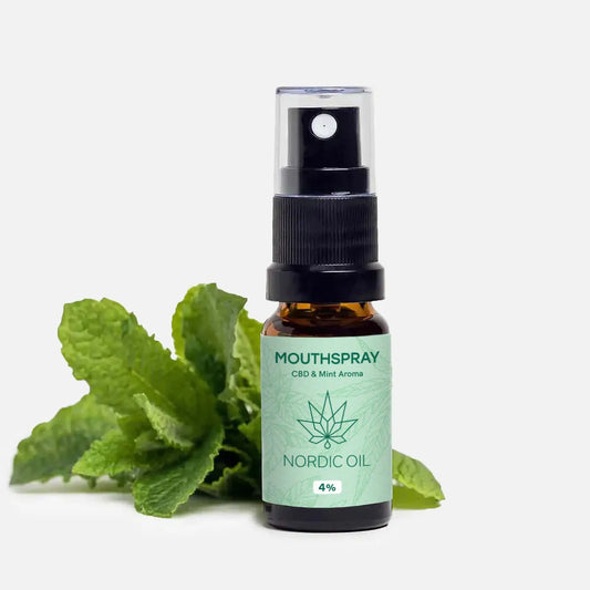 CBD- ja minttuaromilla varustettu suu-suihke Nordic Oil -pullossa (4%)