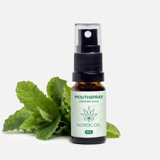 CBD- ja mintun arominen suuvesisuihke Nordic Oil - 10% pullossa