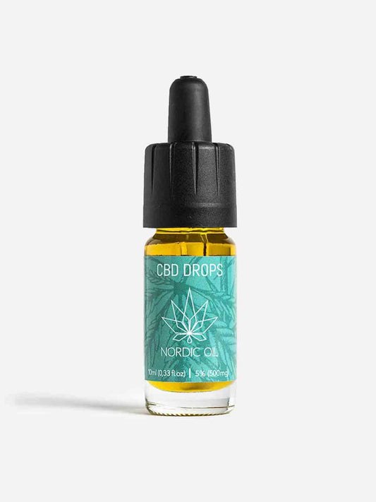 CBD-droppipullo Nordic Oil, vihreällä etikettillä