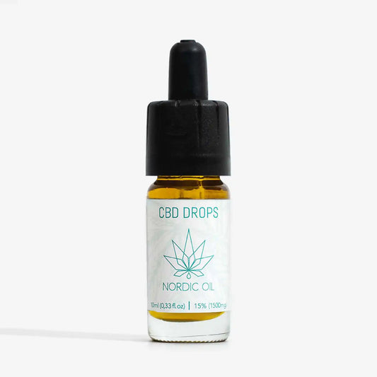 Pullo laajakirjoista CBD-öljyä 15% Nordic Oililta