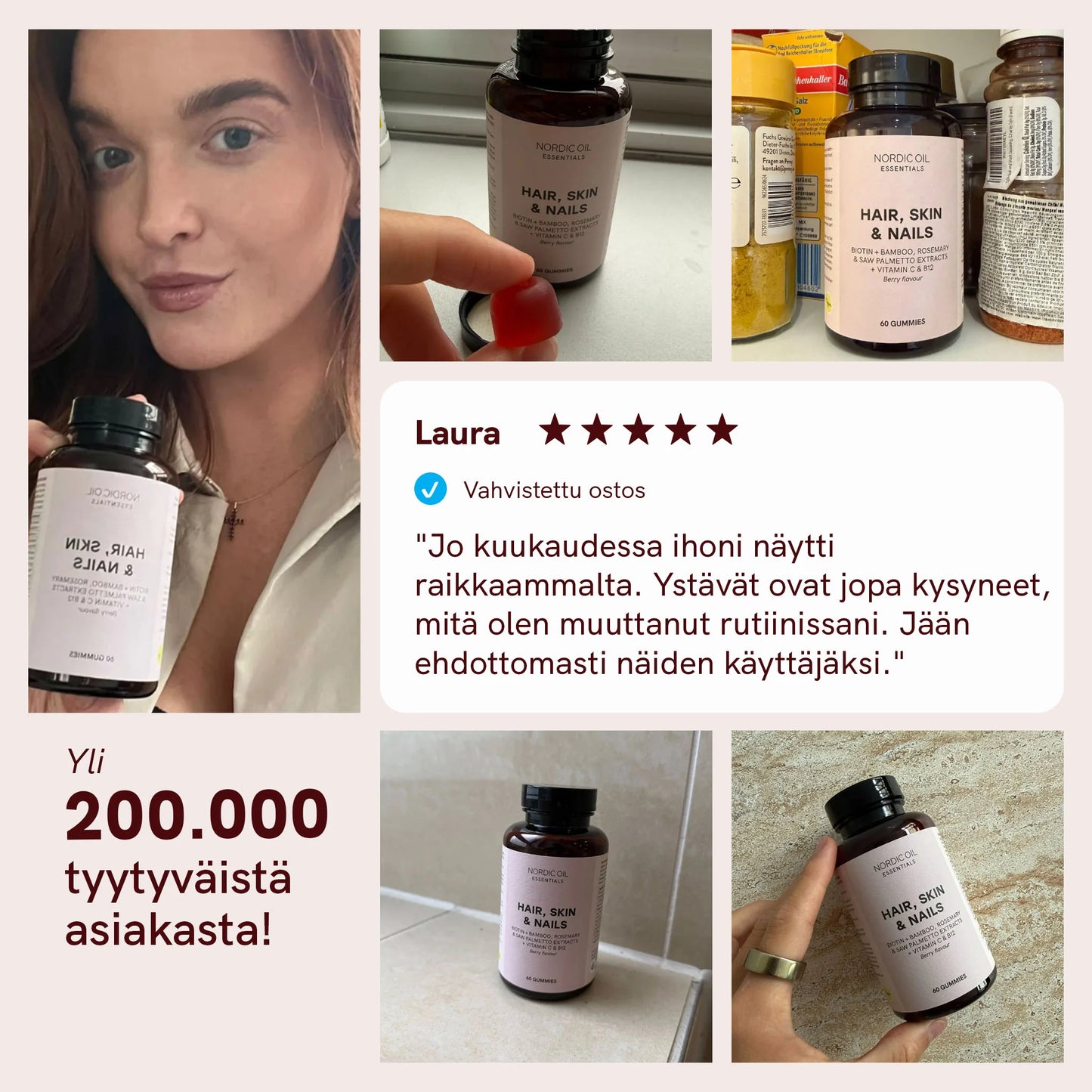 Gummies hiuksille, iholle ja kynsille