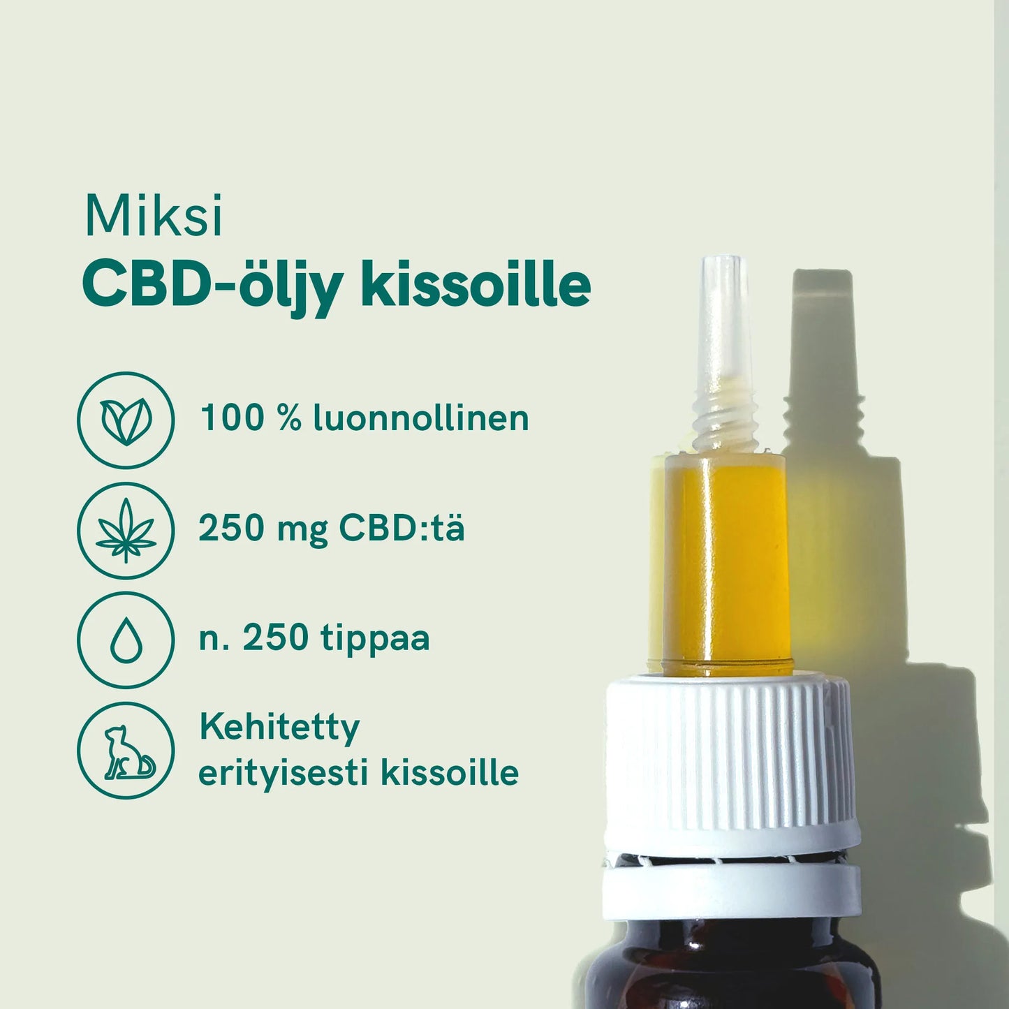 CBD-öljy Kissoille - Kala (2,5%)