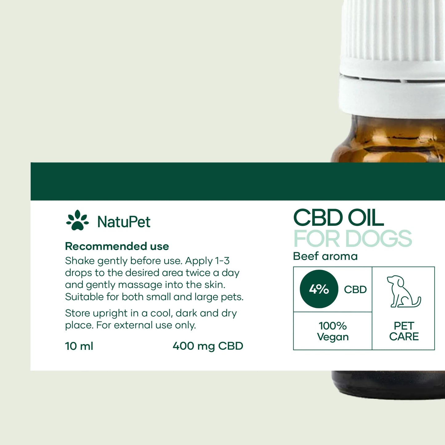 3FOR2: CBD-öljy Koirille - Nauta - (4%)