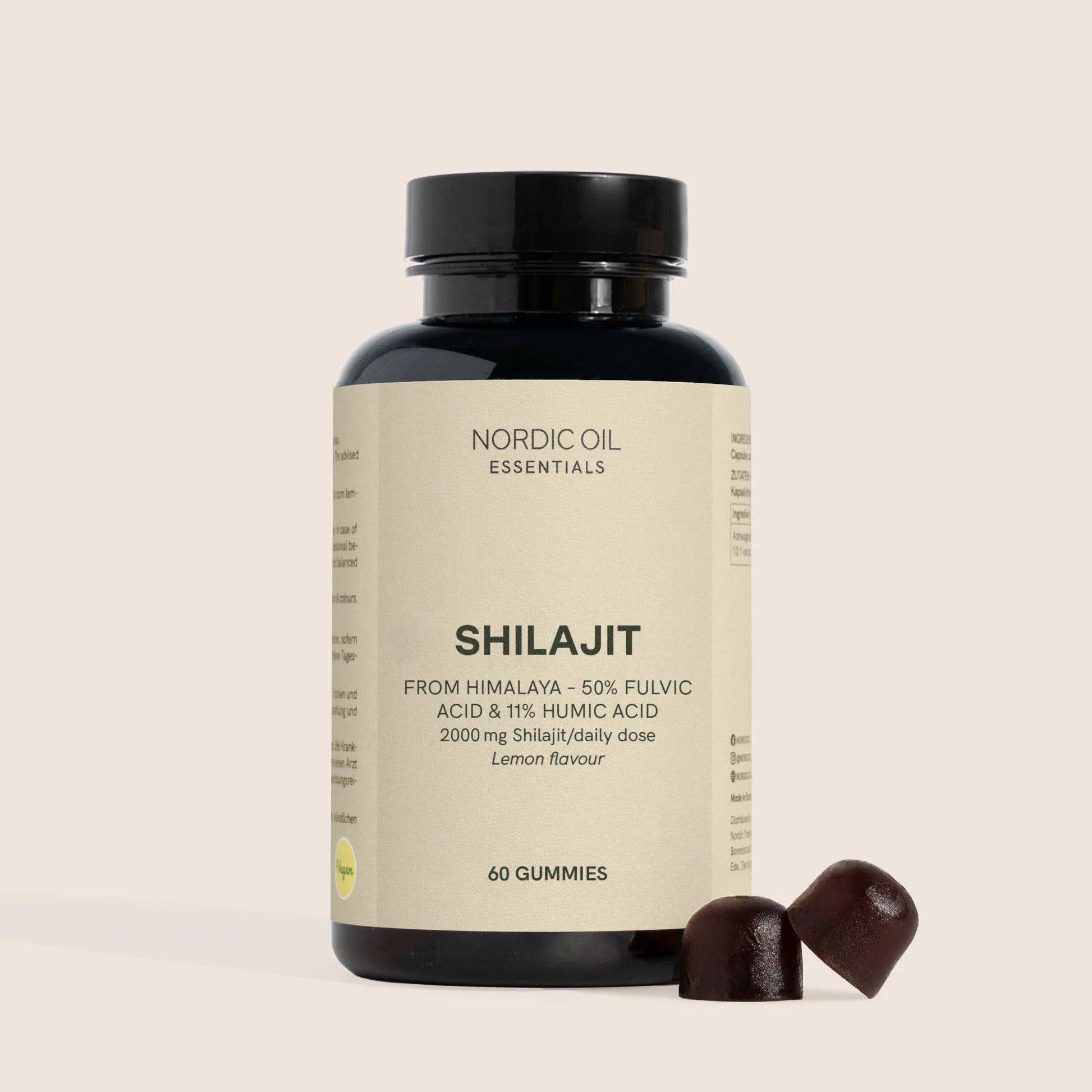 Nordic Oil Essentials - Shilajit-karkit, sitruunan maku, 60 kpl