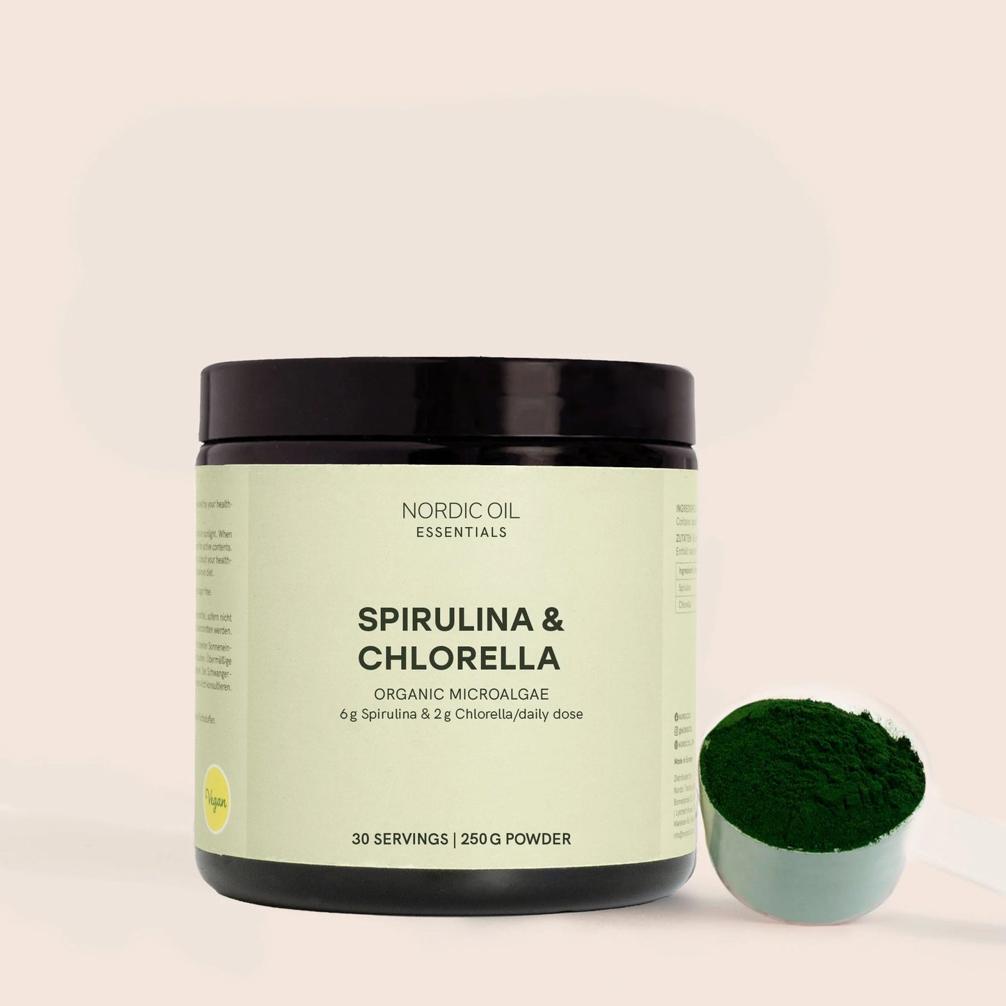 Spirulina ja chlorella -jauhe