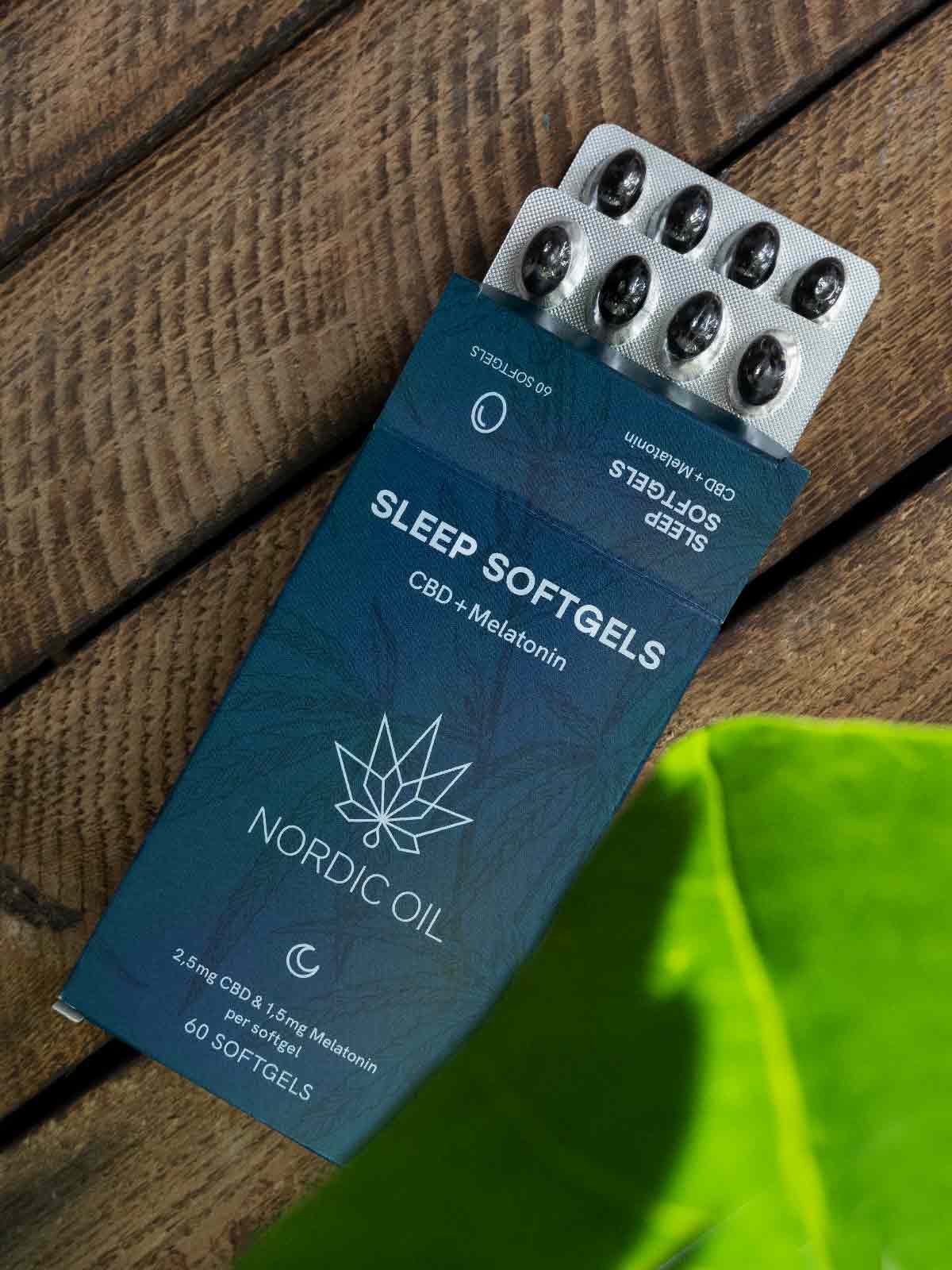 Nordic Oil Sleep Softgels CBD + Melatoniini -kapselit